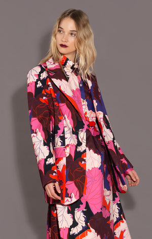 KADARKA oversized jacket 'pink leaves'