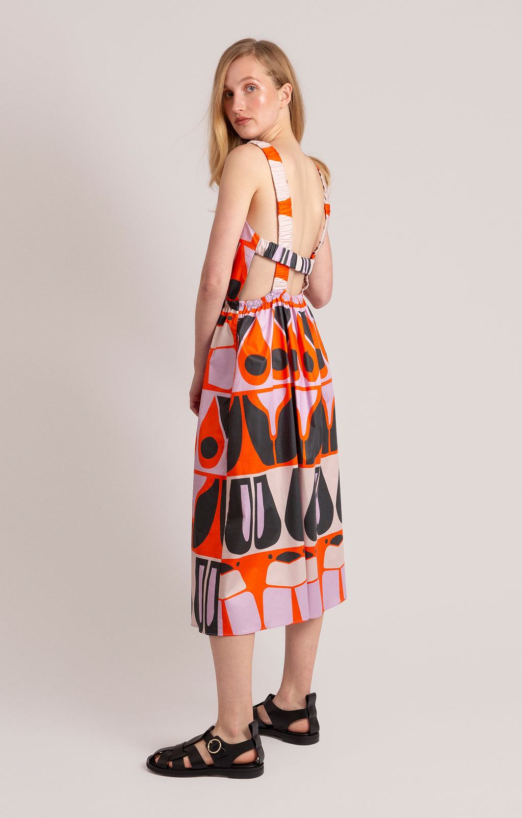 KATICA open back dress 'abstract bugs'