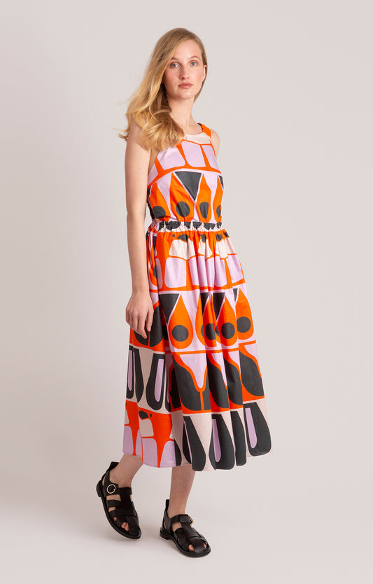 KATICA open back dress 'Abstract Bugs'