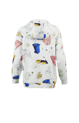 KEKES hooded sweatshirt 'objects white'