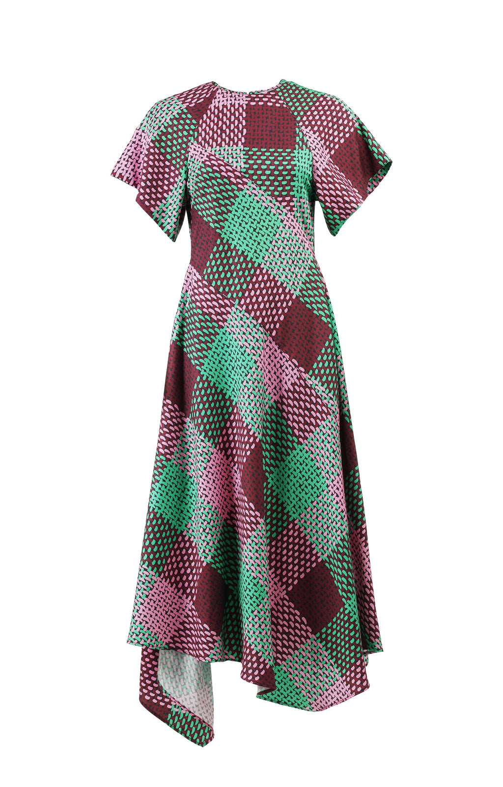KLOSTERS asymmetric dress 'checked green'