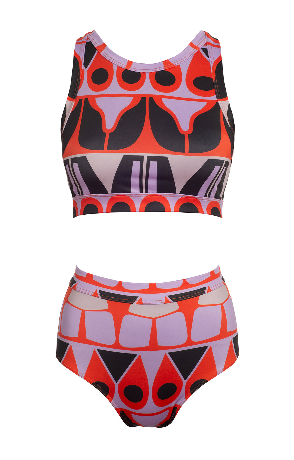 LADYBIRD high waisted racer bikini 'abstract bugs'