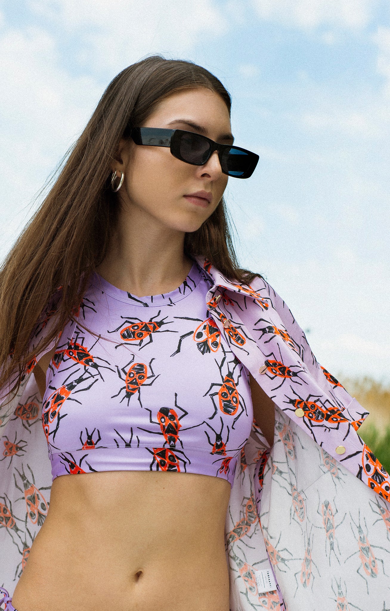 LADYBIRD high waisted racer bikini 'lilac firebugs'