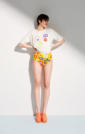 MARLA T-shirt white 'space flowers'
