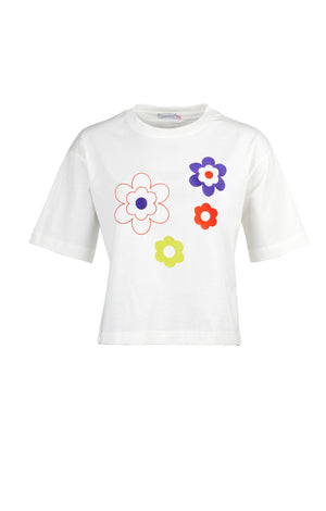 MARLA T-shirt white 'space flowers'