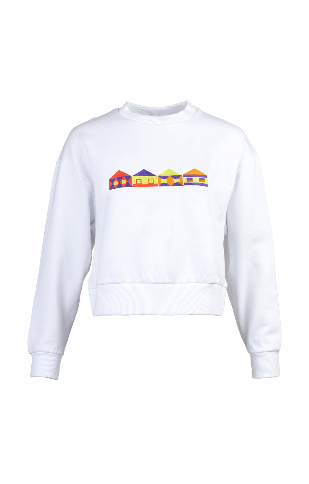 MARTHA embroidered sweatshirt 'houses'