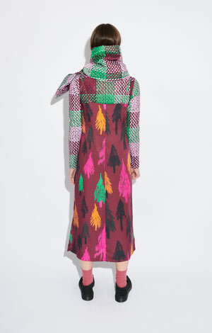 MESTIA drape front cami dress 'pines'