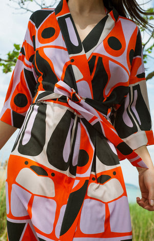 MIMICRY kimono robe 'abstract bugs'