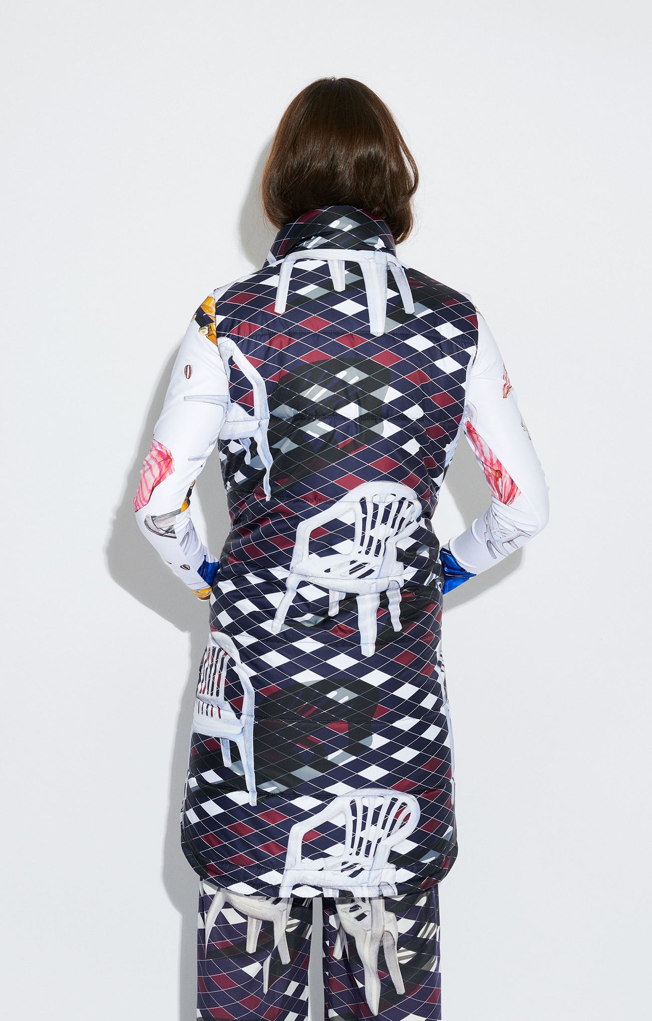 MONT BLANC long puffer vest 'chairs'