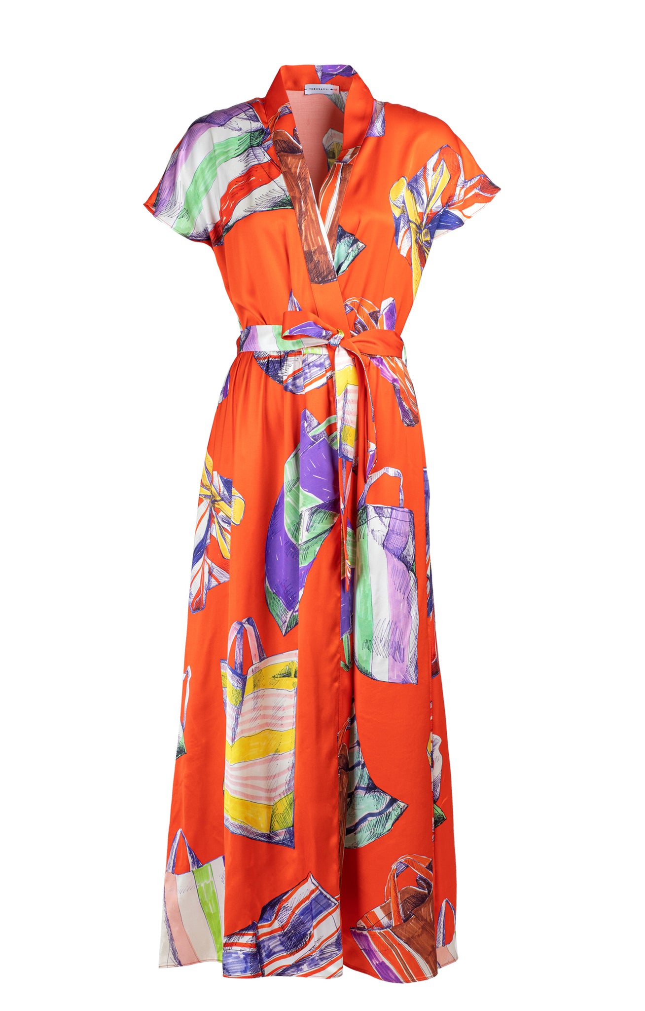NEYSA full length kimono dress 'bags red'