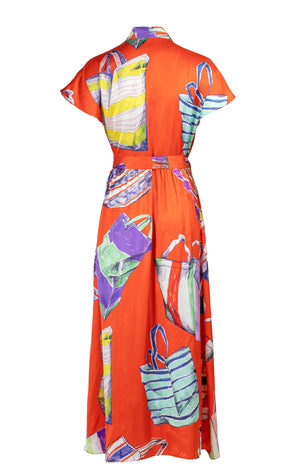 NEYSA full length kimono dress 'bags red'