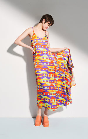 NYX asymmetric cami dress 'houses'