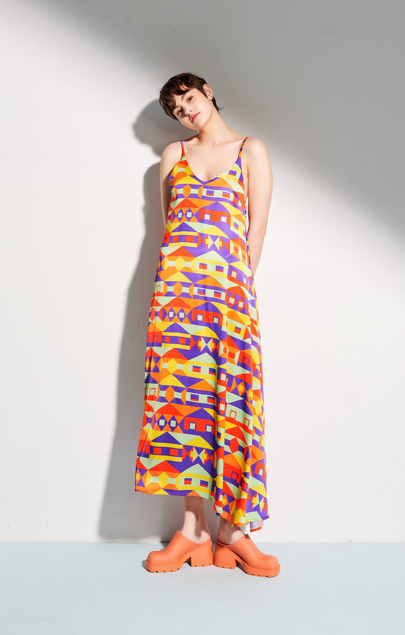 NYX asymmetric cami dress 'houses'