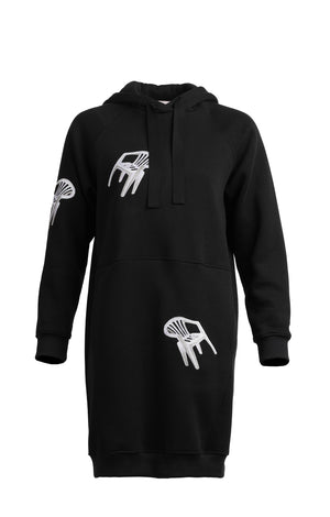 PARAD hooded sweatshirt dress 'chairs'