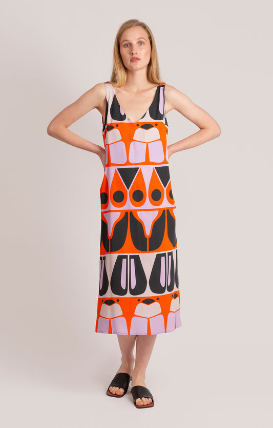 PILLE v-neck dress 'Abstract Bugs'