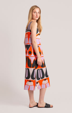 PILLE v-neck dress 'abstract bugs'