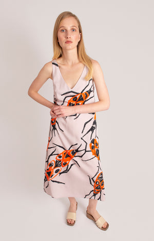 PILLE v-neck dress 'big firebugs'