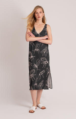 PILLE v-neck dress 'mosquitoes'