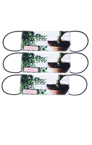 'Plants' print mask 3 pieces