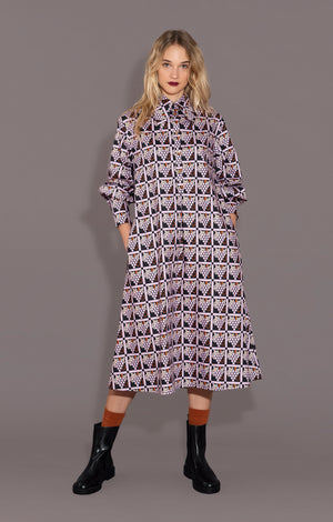 RIZLING A-line shirt dress 'pixel grapes'