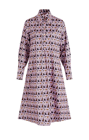 RIZLING A-line shirt dress 'pixel grapes'