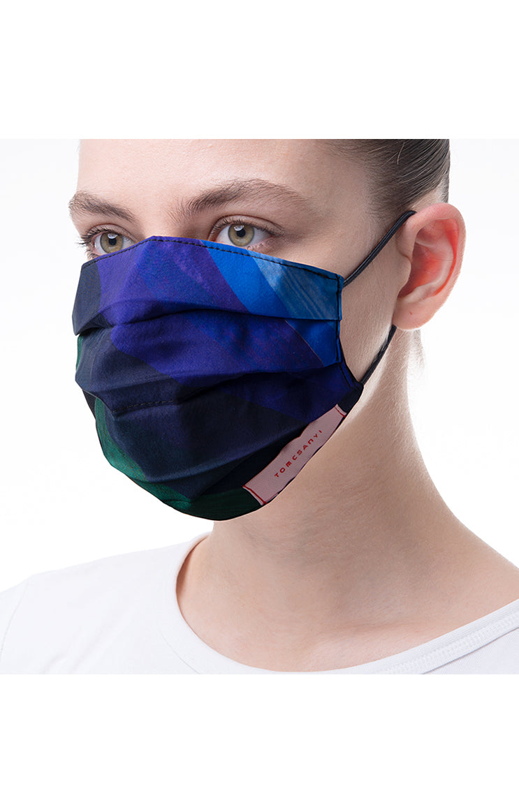 'Stormy lake' print mask 3 pieces