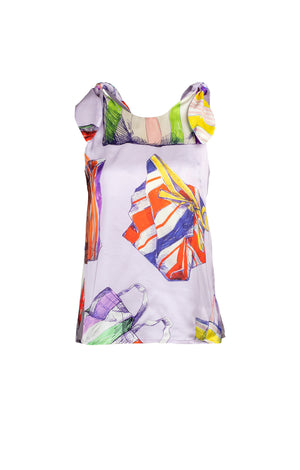 TETNO tie shoulder top 'bags pastel'