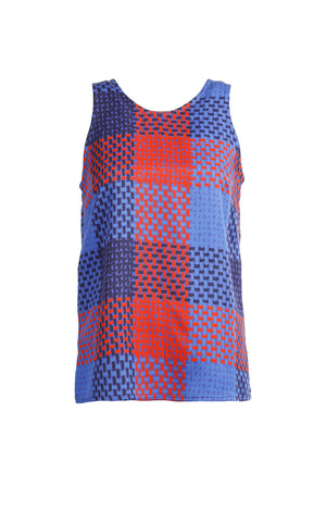 TETNOLDI sleeveless top 'checked red'