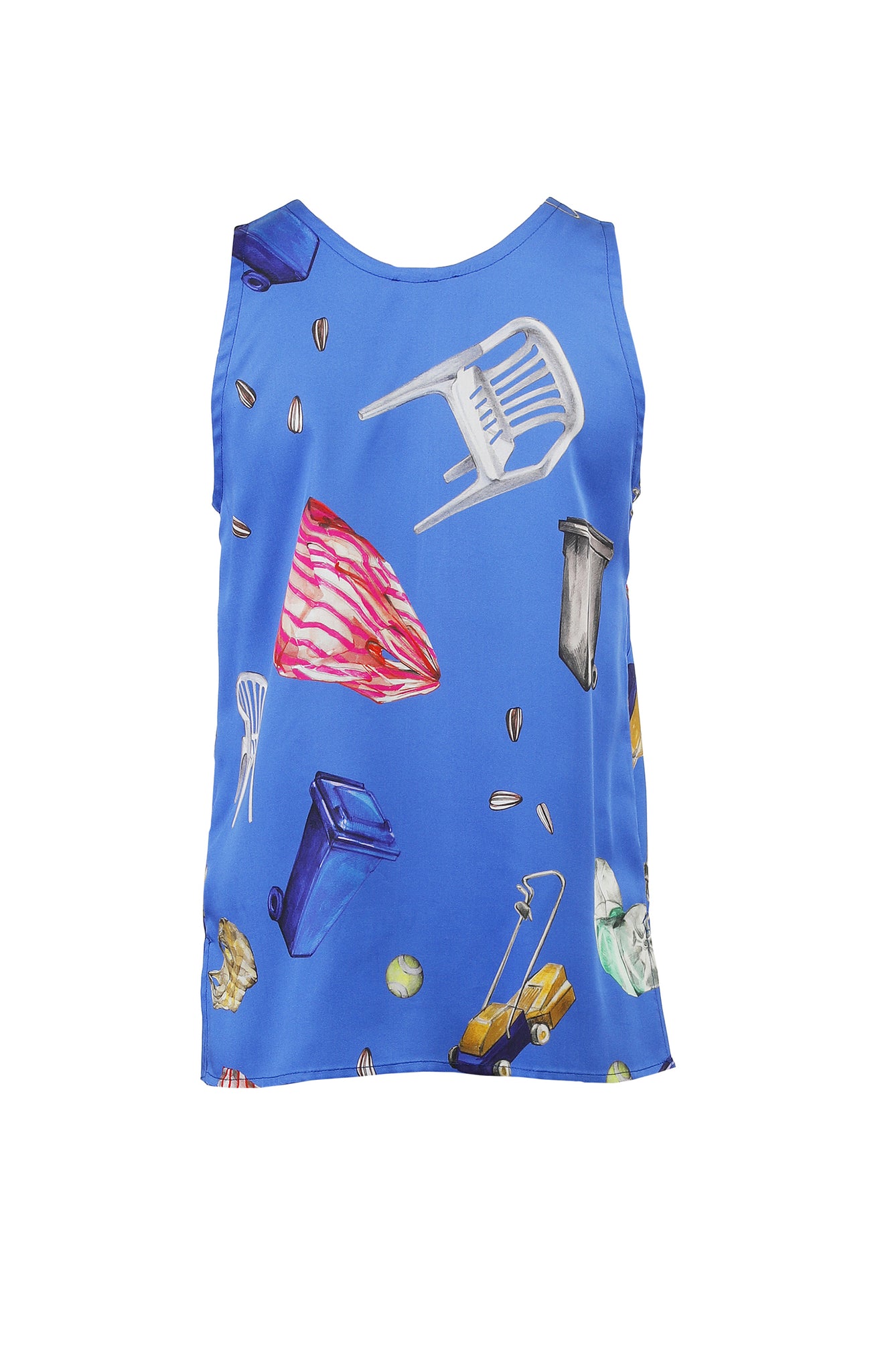 TETNOLDI sleeveless top 'objects blue'