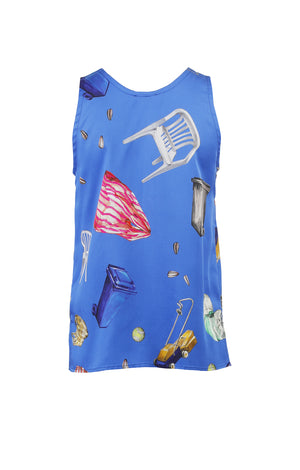 TETNOLDI sleeveless top 'objects blue'