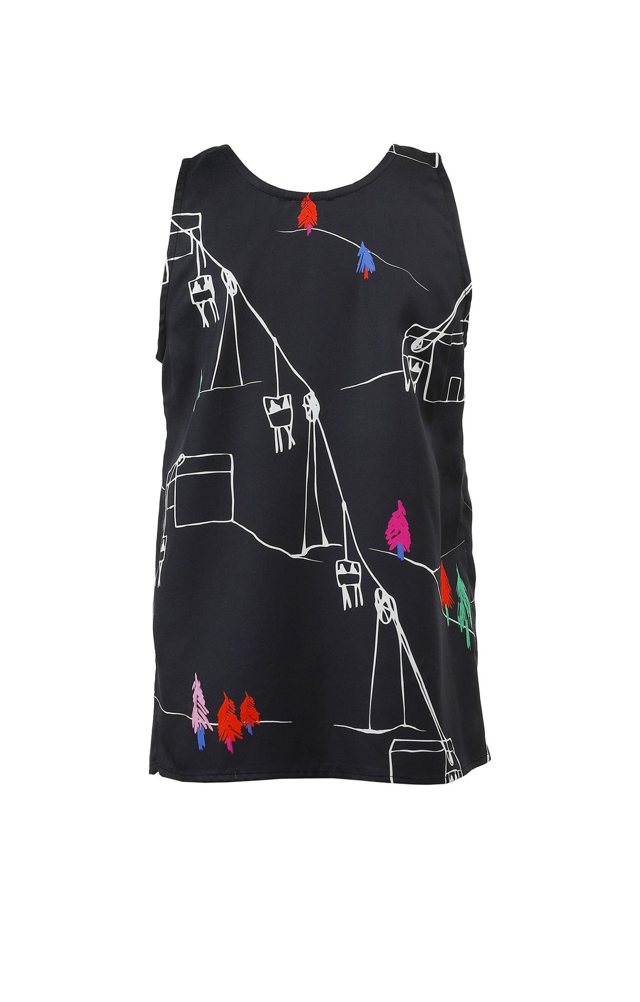 TETNOLDI sleeveless top 'ski lift print'