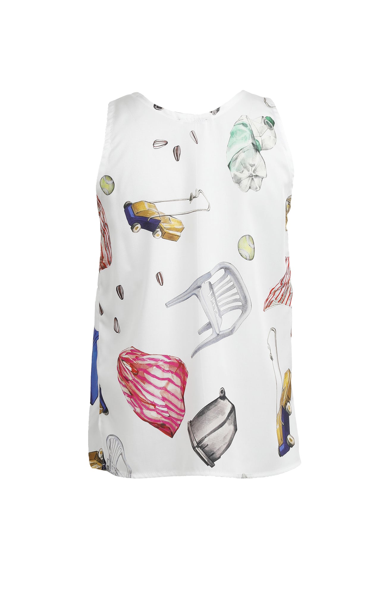 TETNOLDI sleeveless top 'objects white'