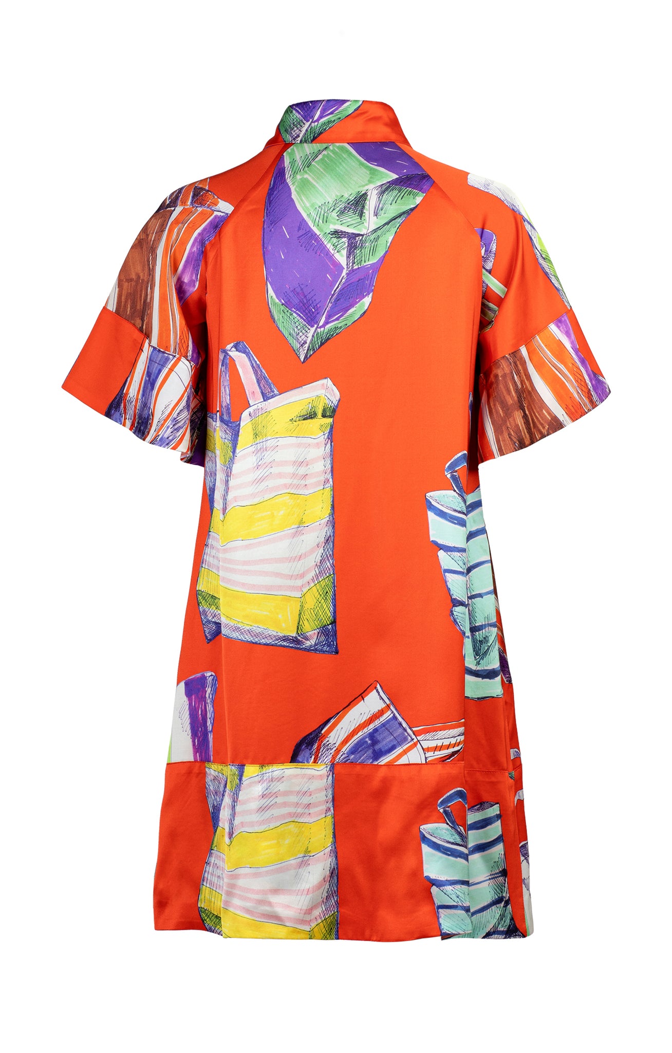 THALA draped sleeve shirt dress 'bags red'