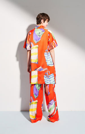 THALA draped sleeve shirt dress 'bags red'