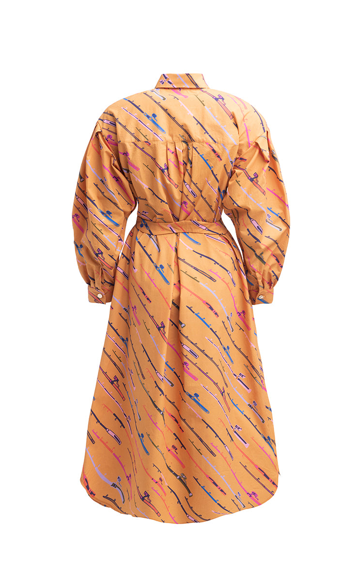 TOK oversized shirt dress 'fishing rod'
