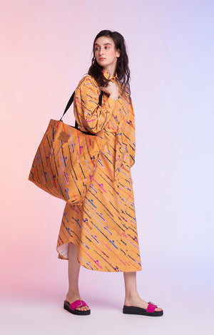 TOK oversized shirt dress 'fishing rod'