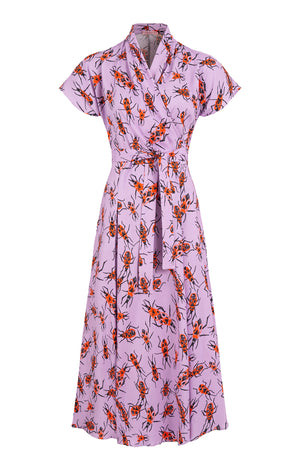 TOR multi slits wrap dress 'small firebugs'