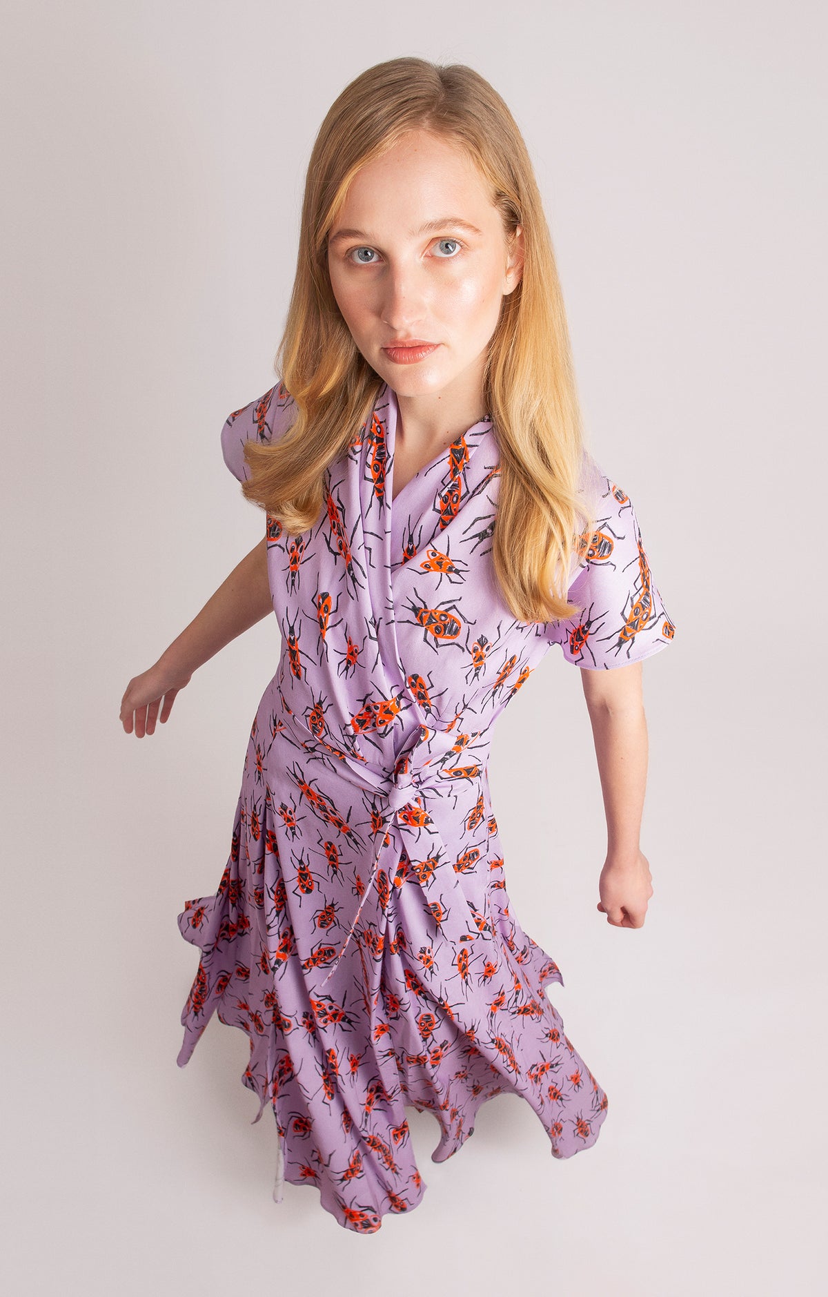 TOR multi slits wrap dress 'Small Firebugs'