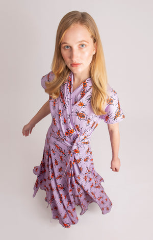 TOR multi slits wrap dress 'small firebugs'