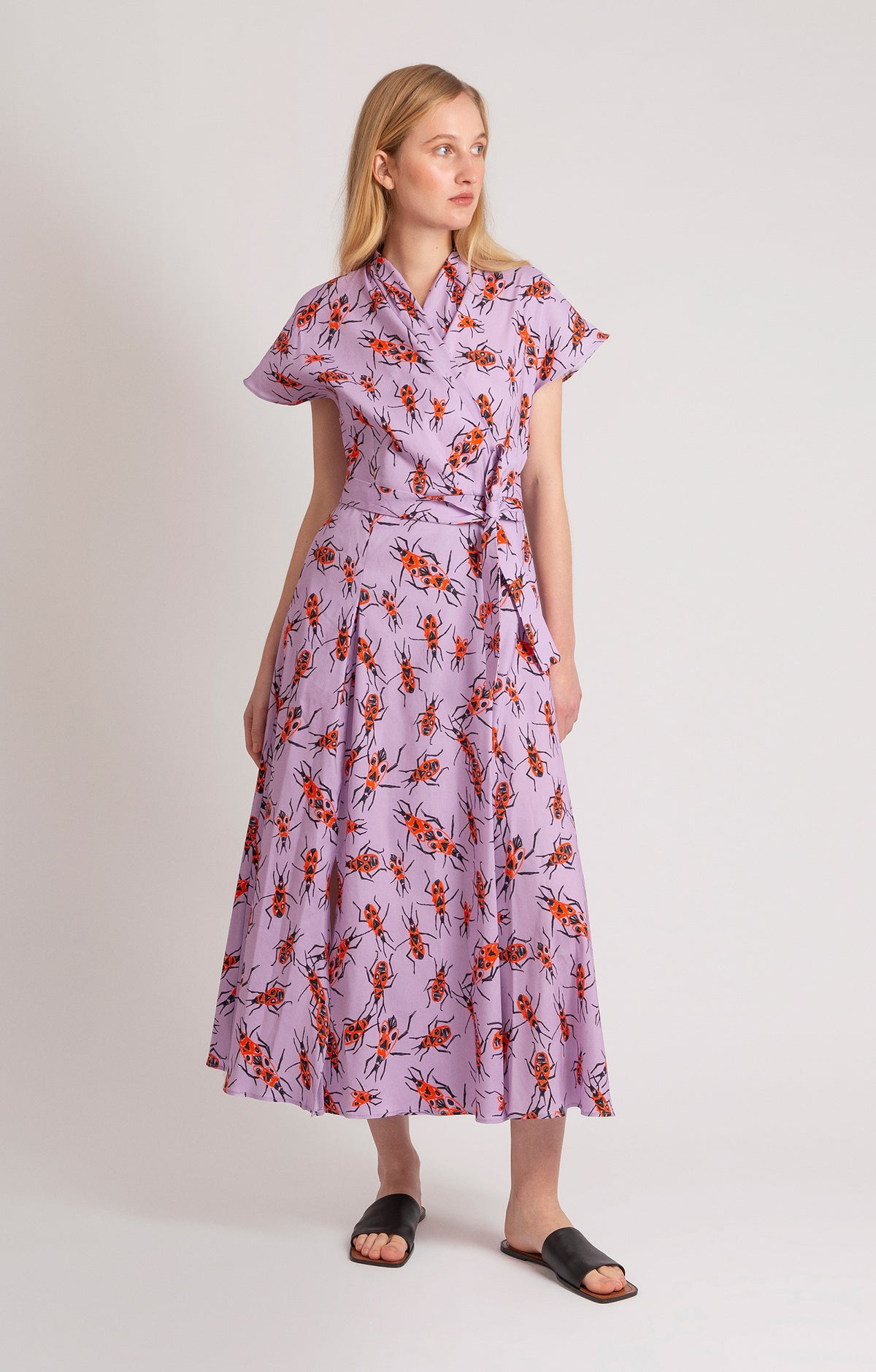 TOR multi slits wrap dress 'Small Firebugs'