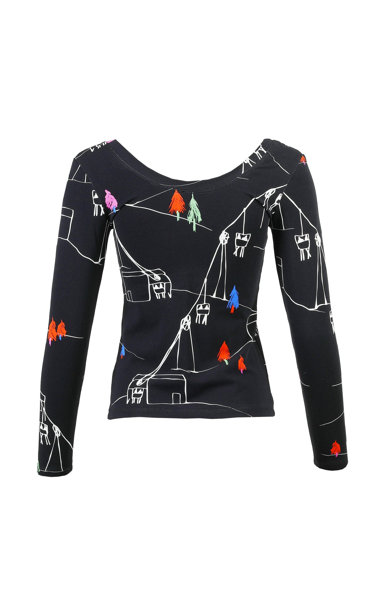 ZAKOPANE scoop neck top 'ski lift'